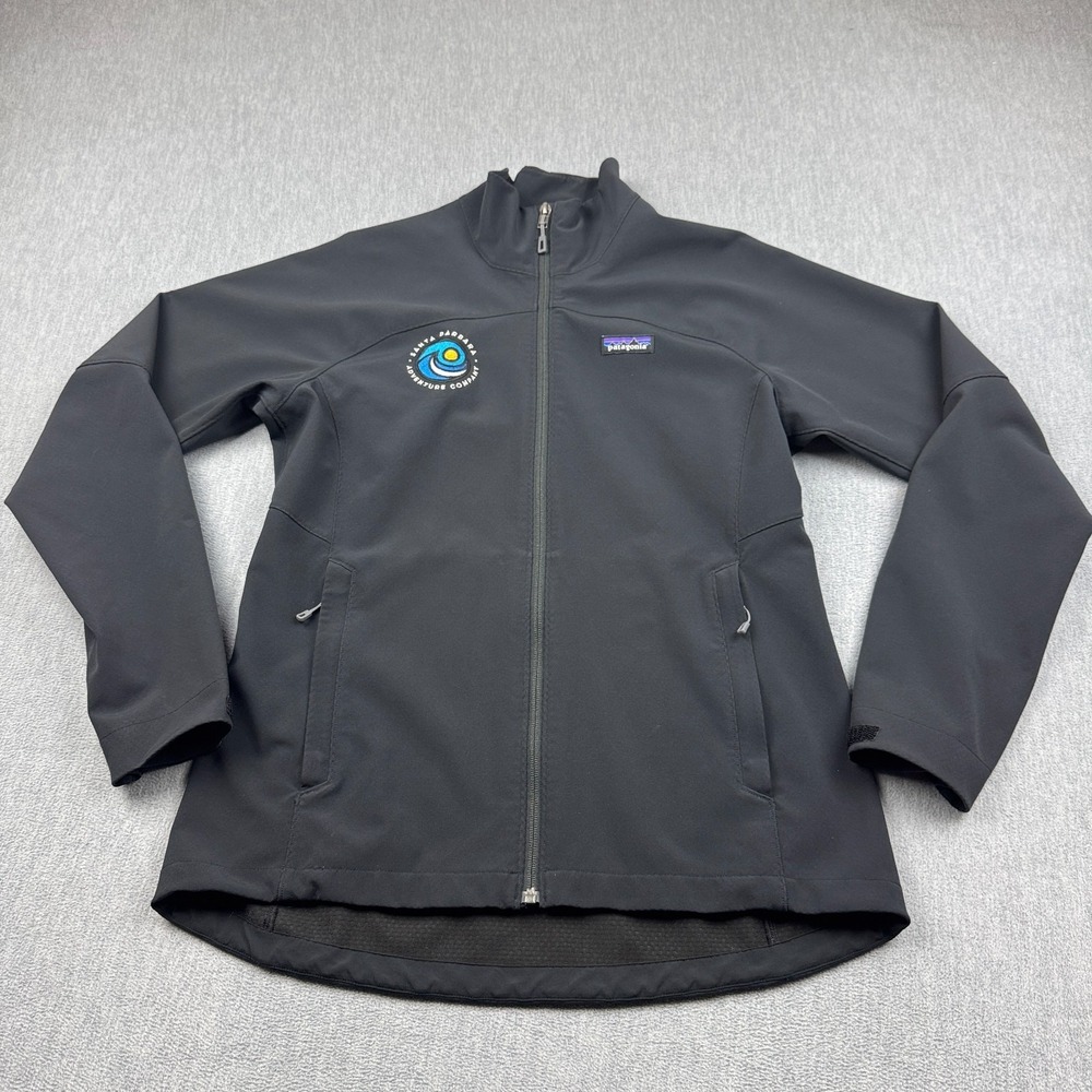 Patagonia Jacket Women Medium Black Adze Softshell Full Zip Outdoor Logo 83545‎